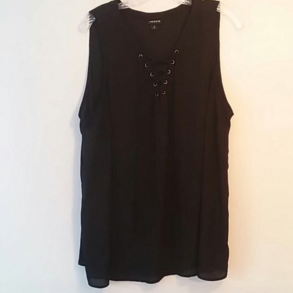 Torrid Black Lace Up Tank
